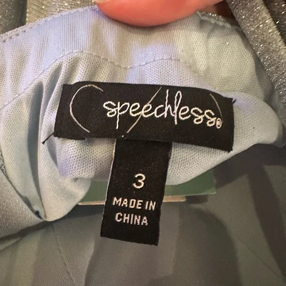 NWT Speechless Light Blue Glitter Prom Dress